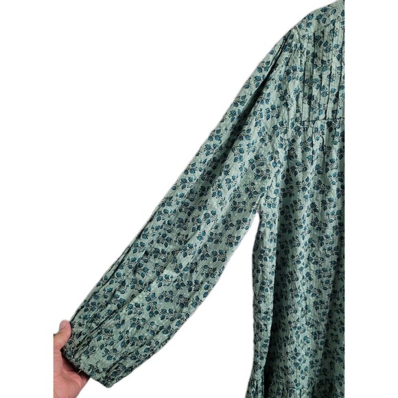 LOFT NWT Plus Size XXL Green Floral Pleated Flounce Mini Dress Spring 2025 - Picture 4 of 8